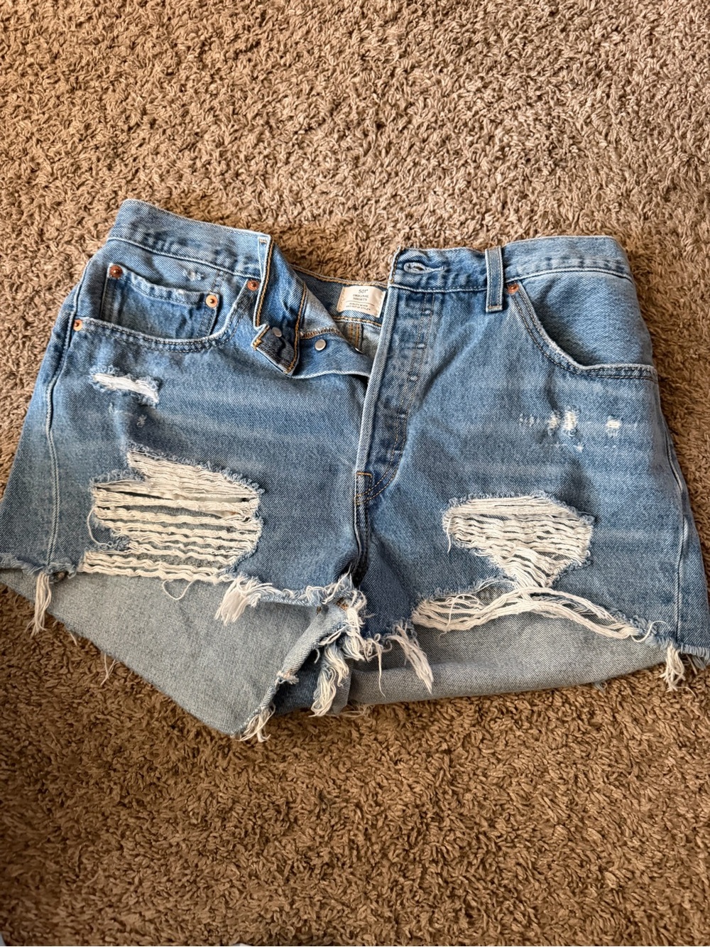 Levi's 501 Light Blue Denim Shorts